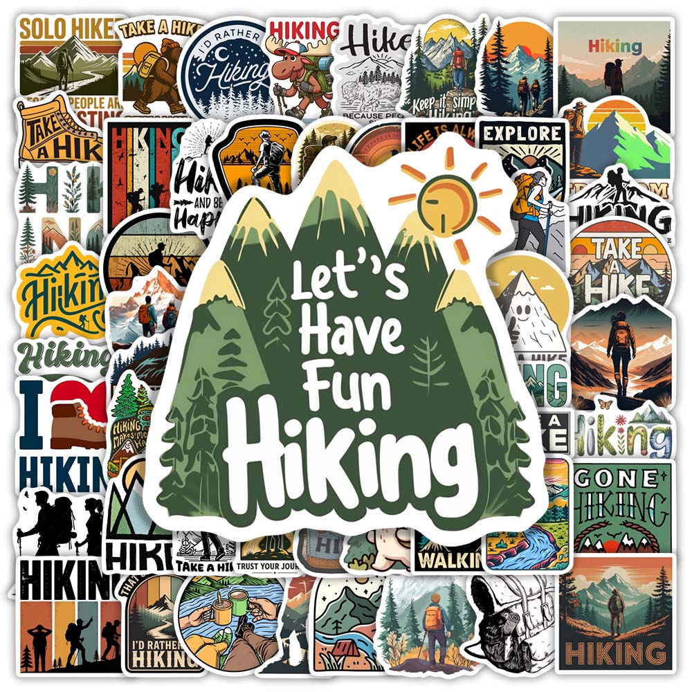 Outdoor Adventure Gifts - Cool Outdoor Adventure Hiking Stickers Waterproof