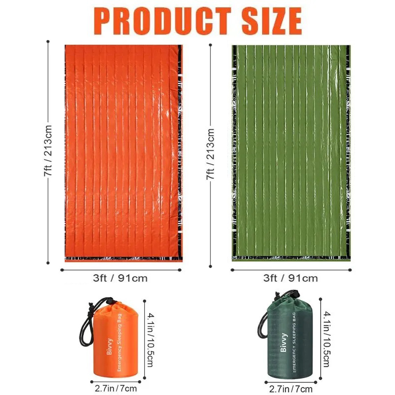 Bivy Sack Lightweight - Waterproof Lightweight Thermal Emergency Sleeping Bag