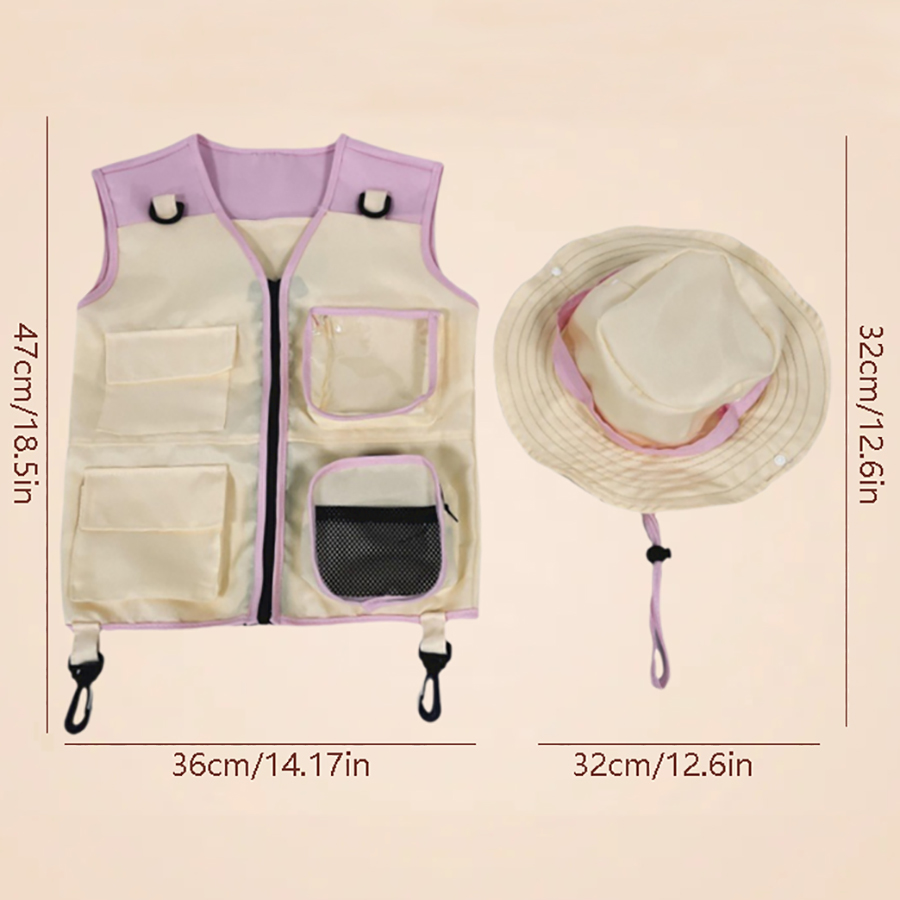 Children Explorer Vest Hat Sui - Outdoor Adventure Outfit ulasan dan harga